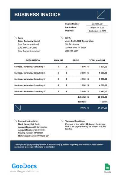 cute invoice template free download