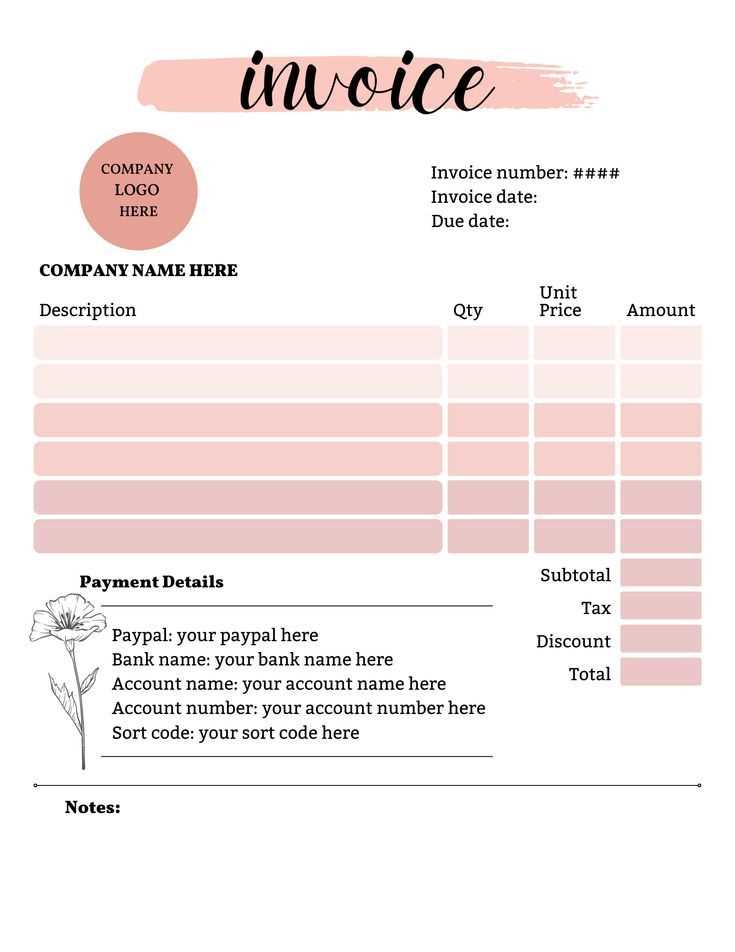 cute invoice template