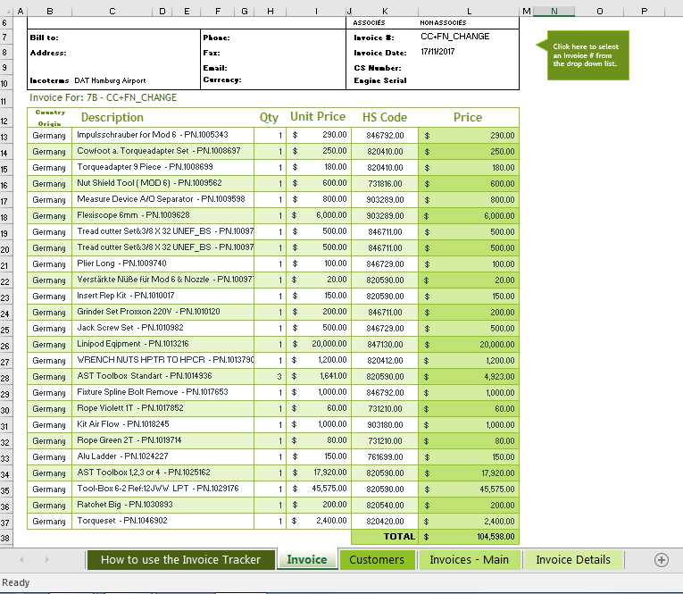 excel templates for invoice tracking