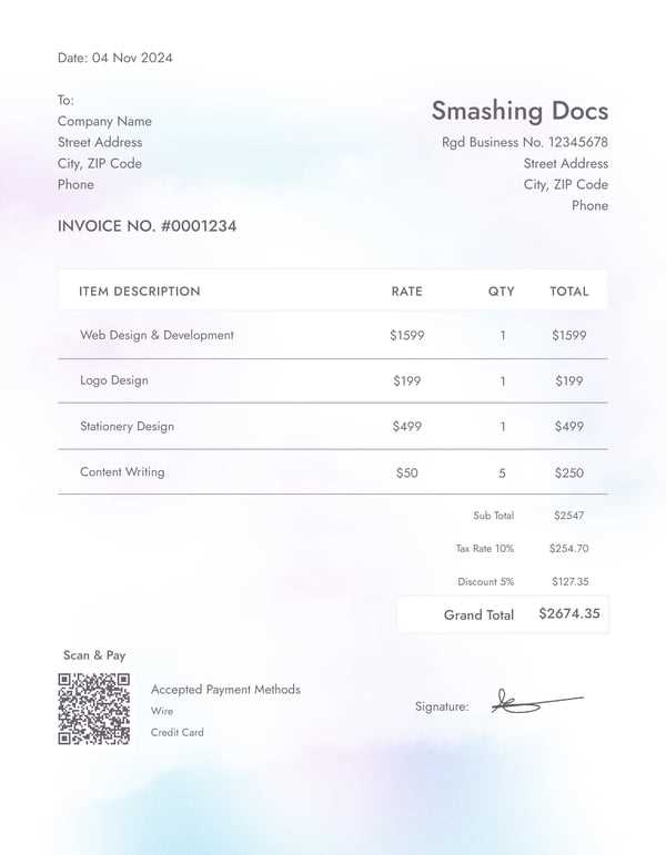 wave free invoice template