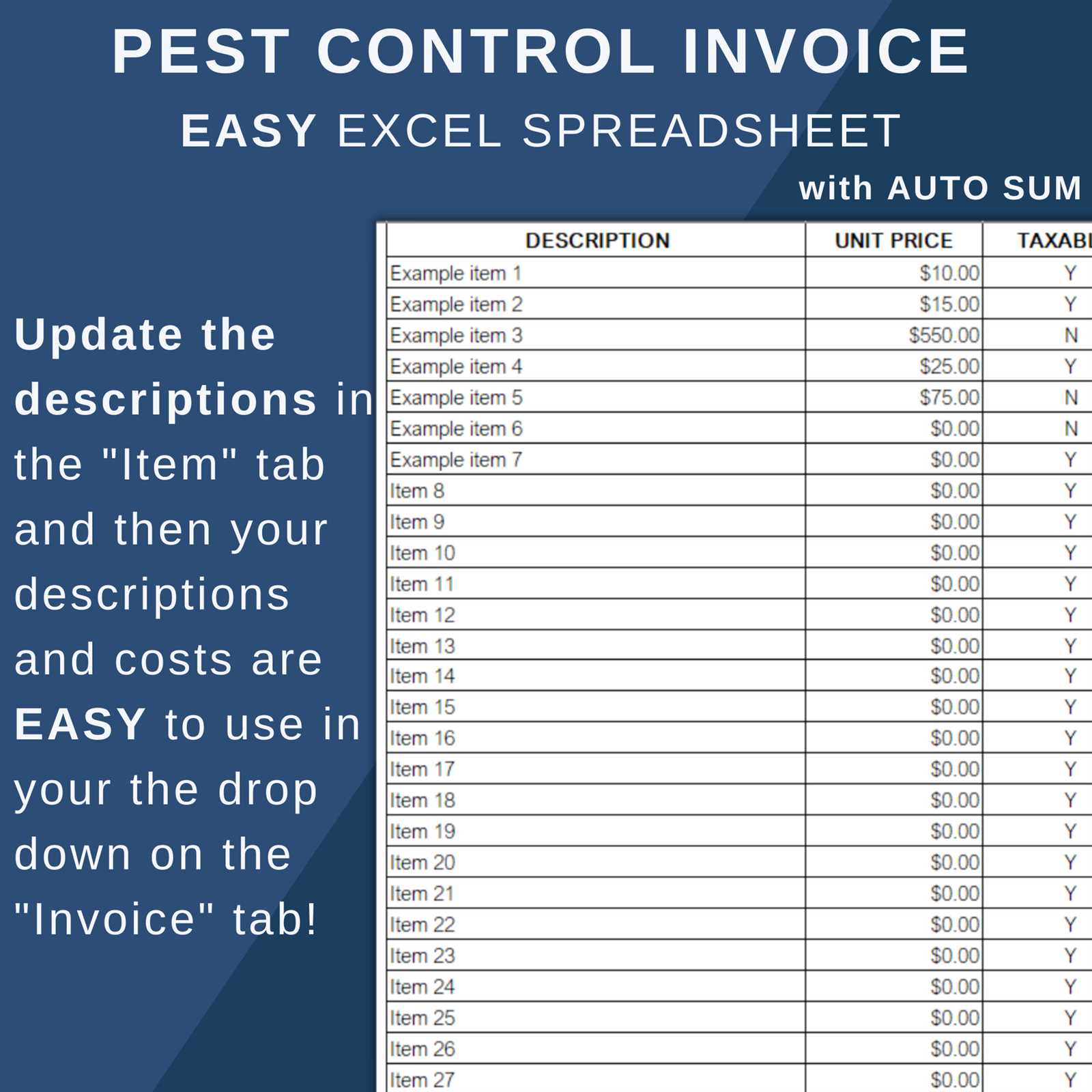 pest control invoice template