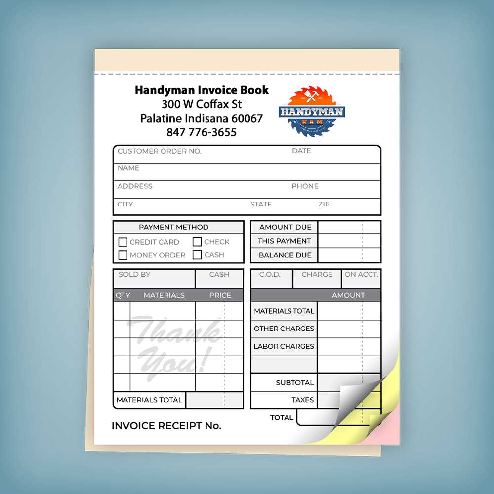 printable handyman invoice template