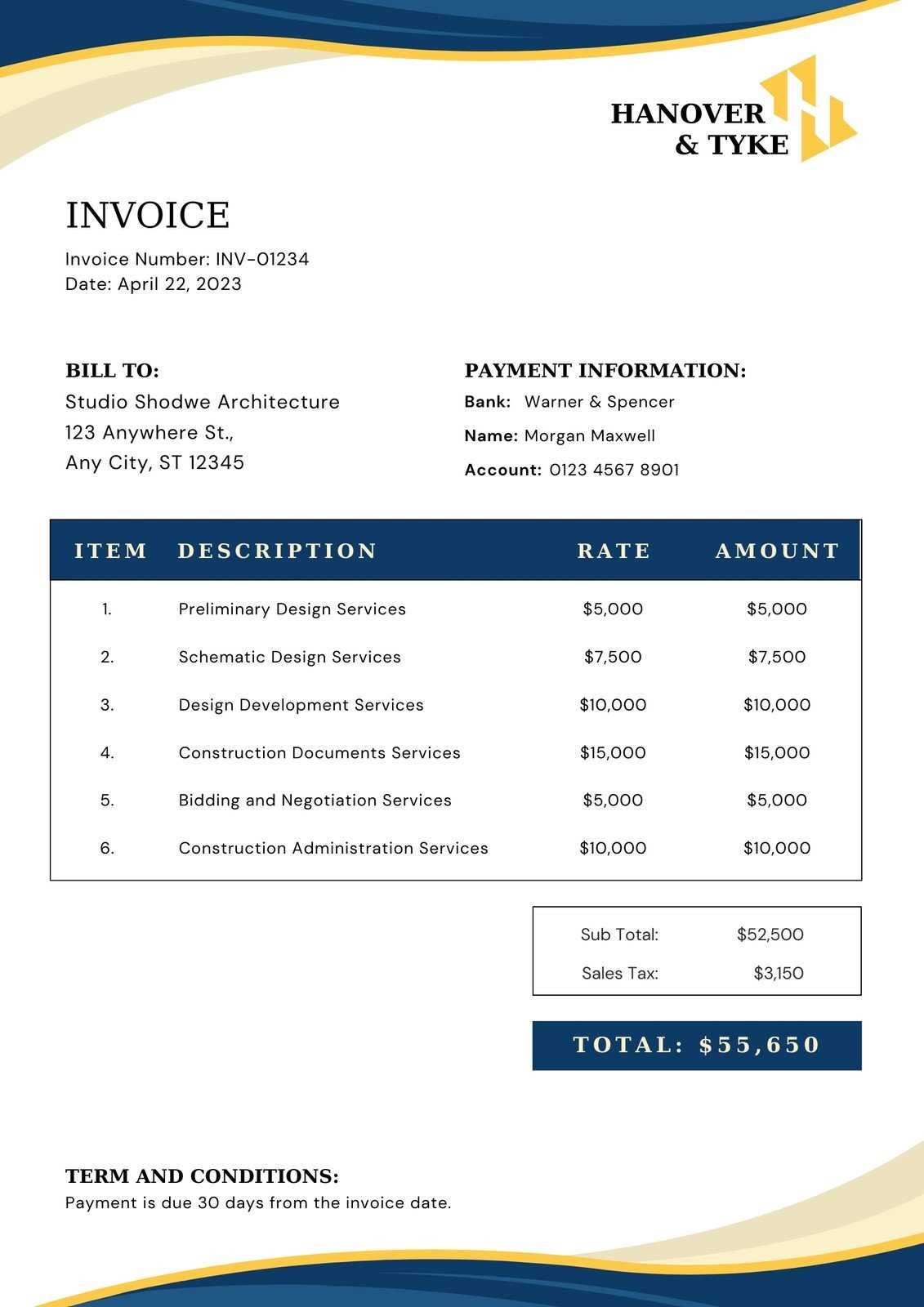 beauty invoice template