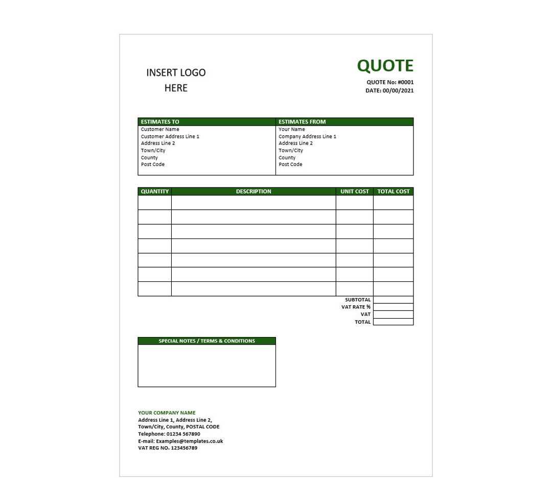 invoice and quote templates