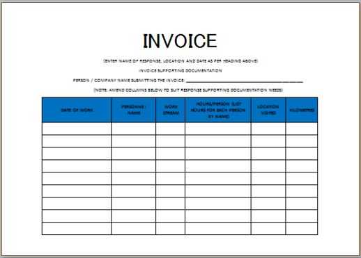 invoice template independent contractor