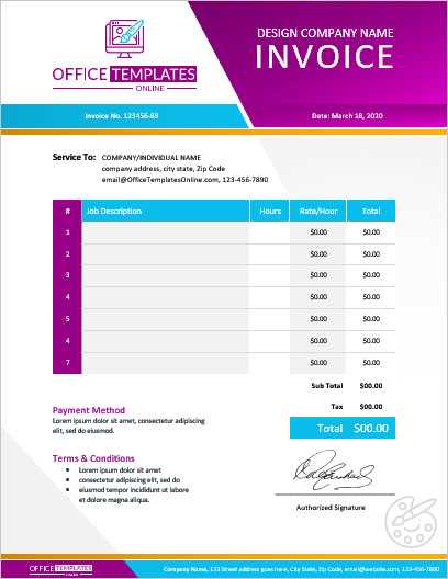 free online invoice templates microsoft excel
