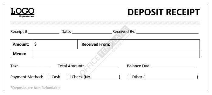 deposit invoice template word