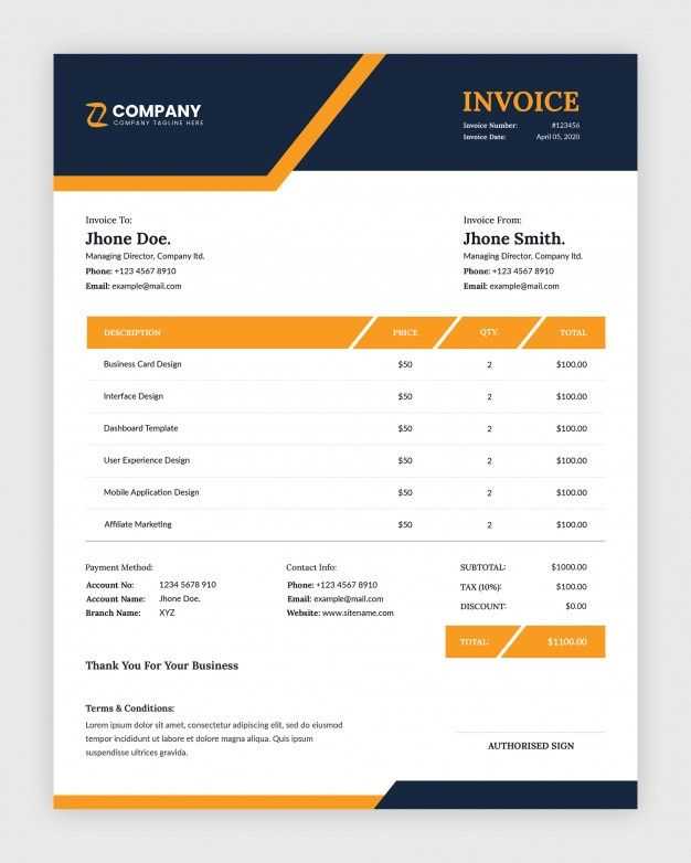 design invoice template illustrator