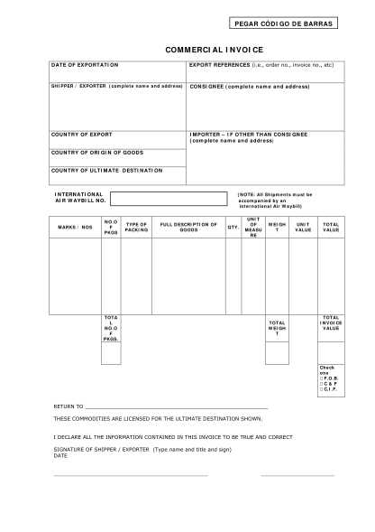 dhl proforma invoice template