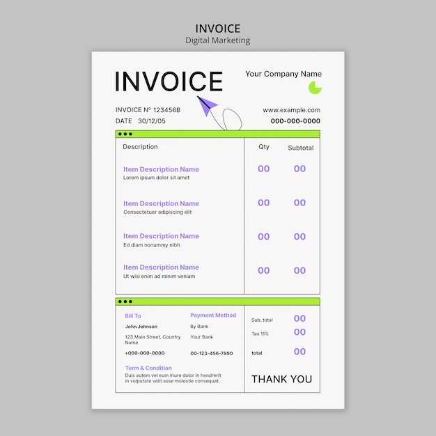 digital marketing services invoice template