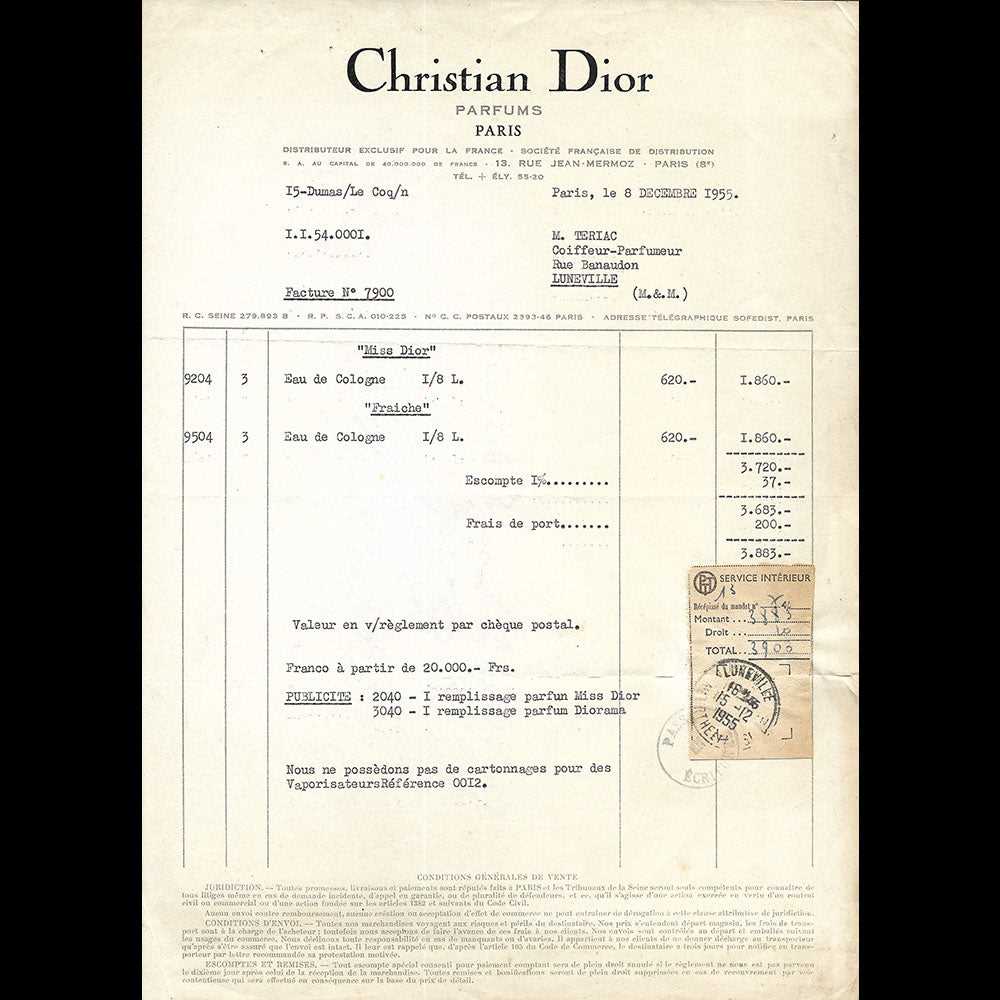 dior invoice template