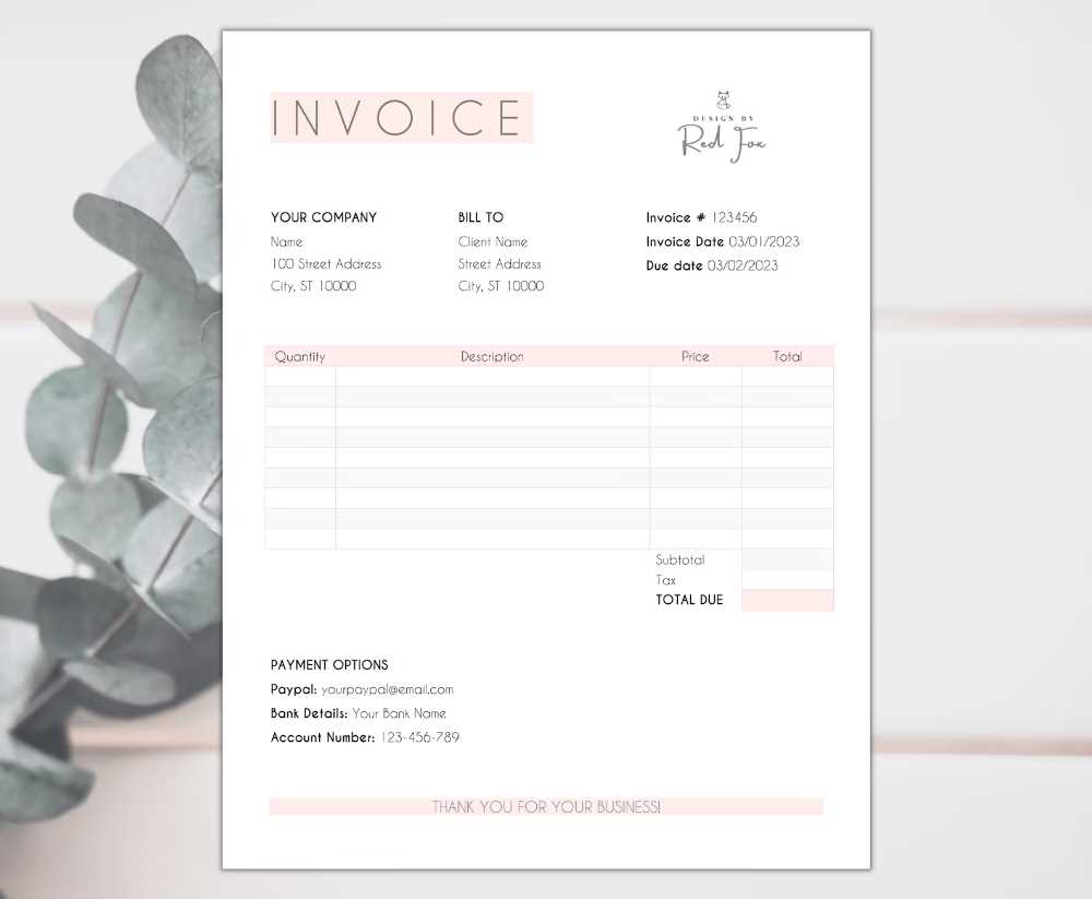 dior invoice template