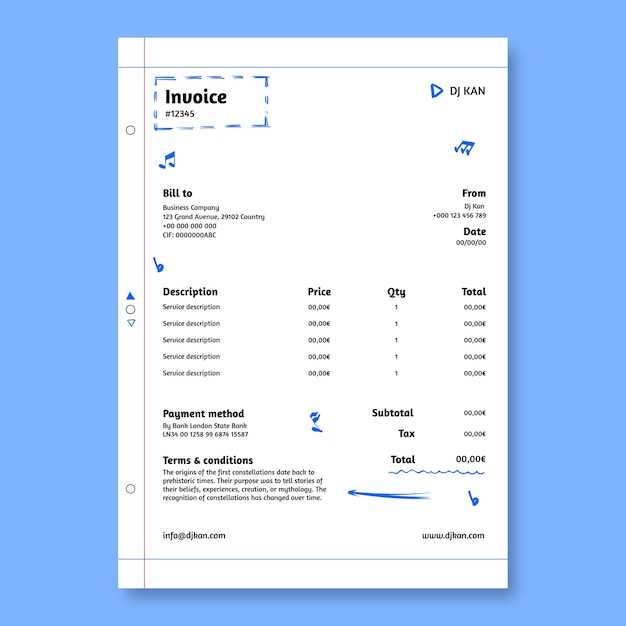 dj invoice template free download