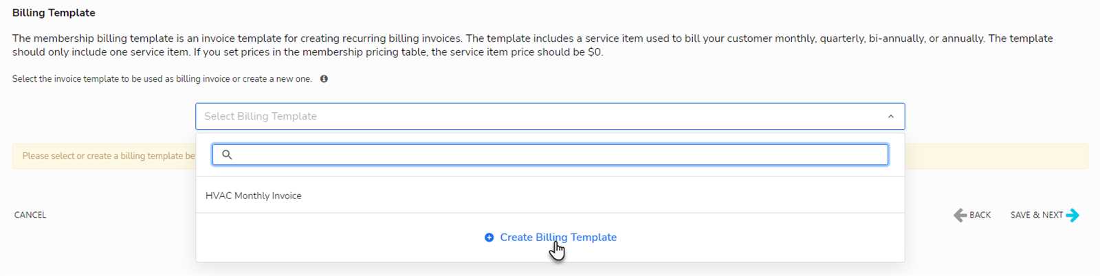 template for billing invoice