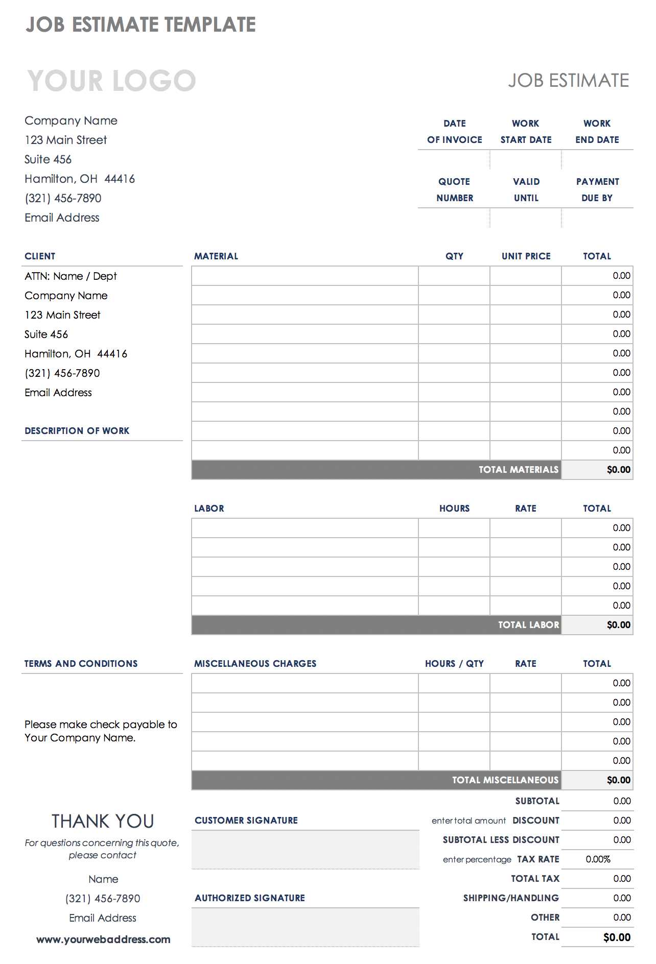 tiling invoice template