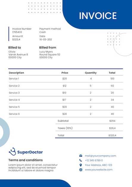 doctors invoice template