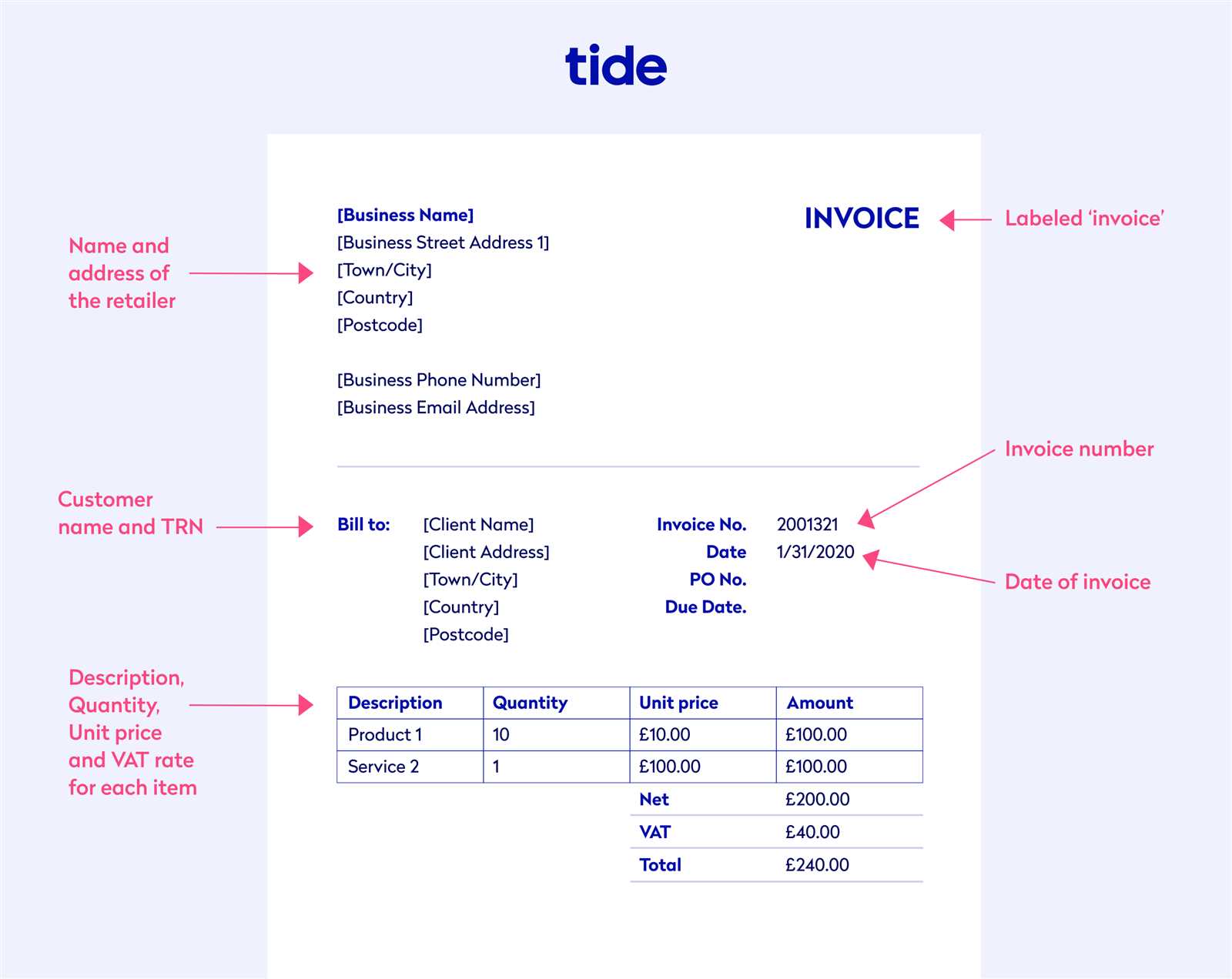 tide invoice template