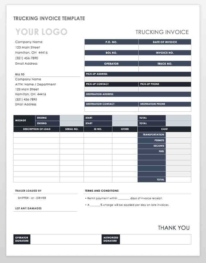 driver invoice template