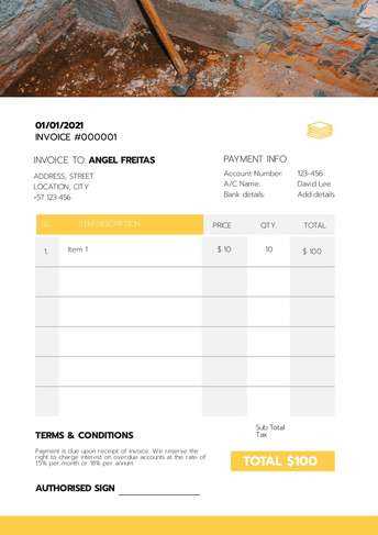 drywall invoice template