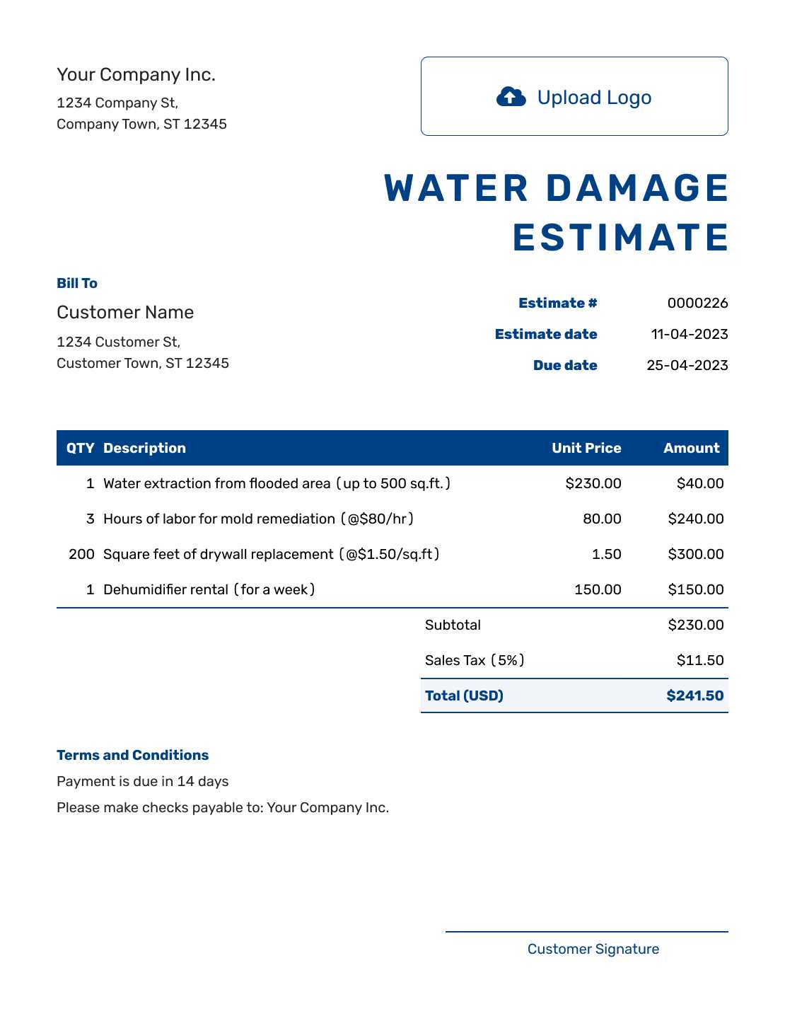 drywall invoice template