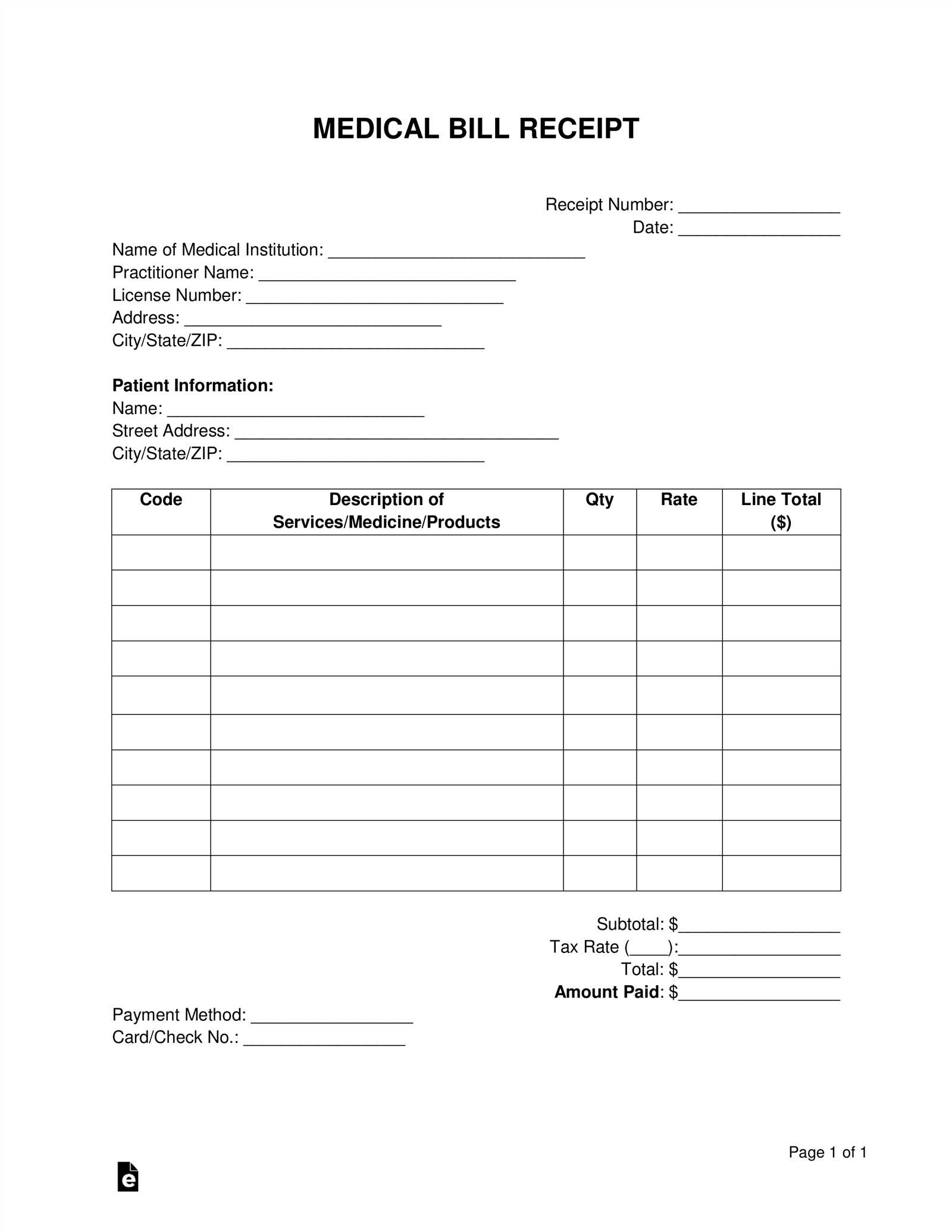 health care invoice template