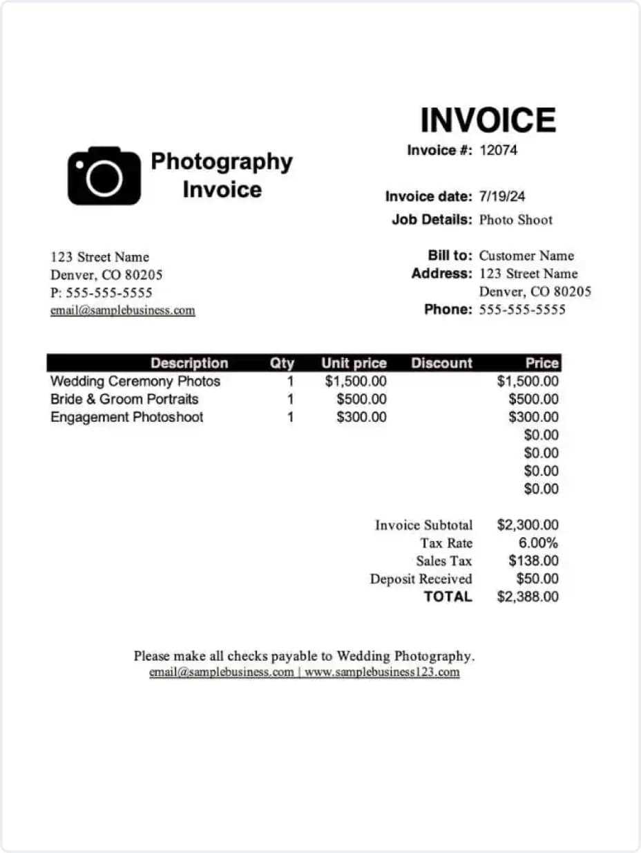 progress invoice template