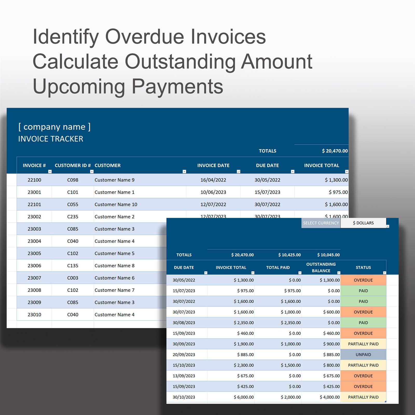 template for outstanding invoice