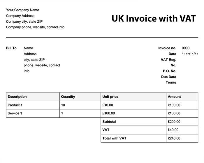 invoice form template free