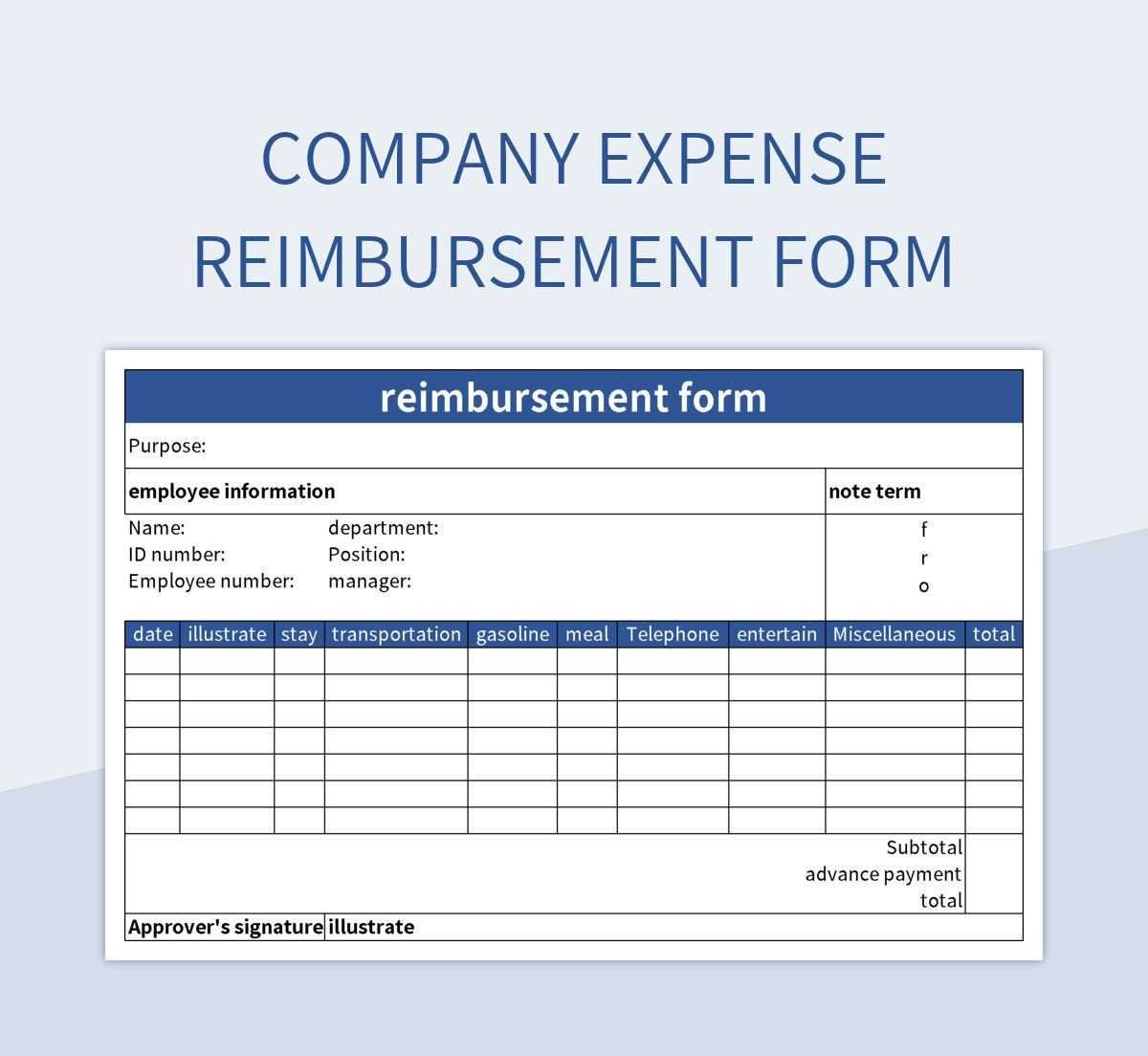 invoice for reimbursement expenses template