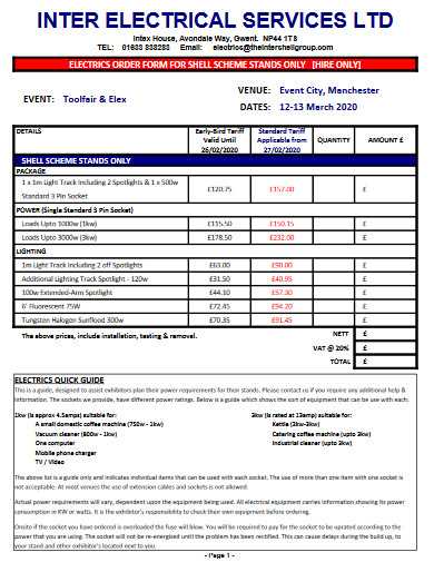 invoice template for electrical work