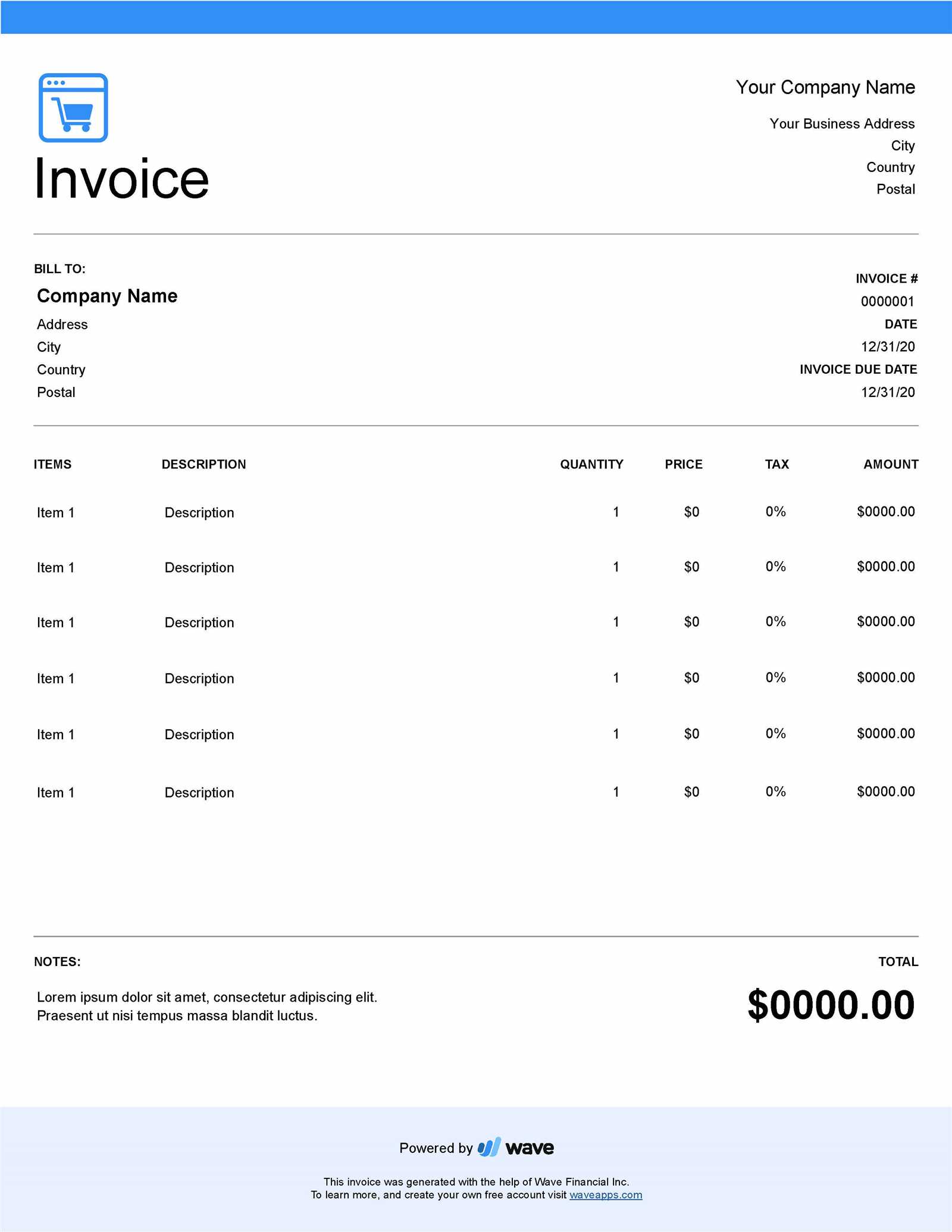 ecommerce invoice template