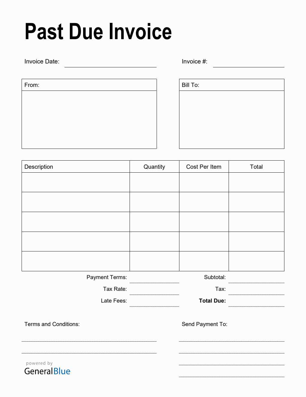 invoice template with balance due