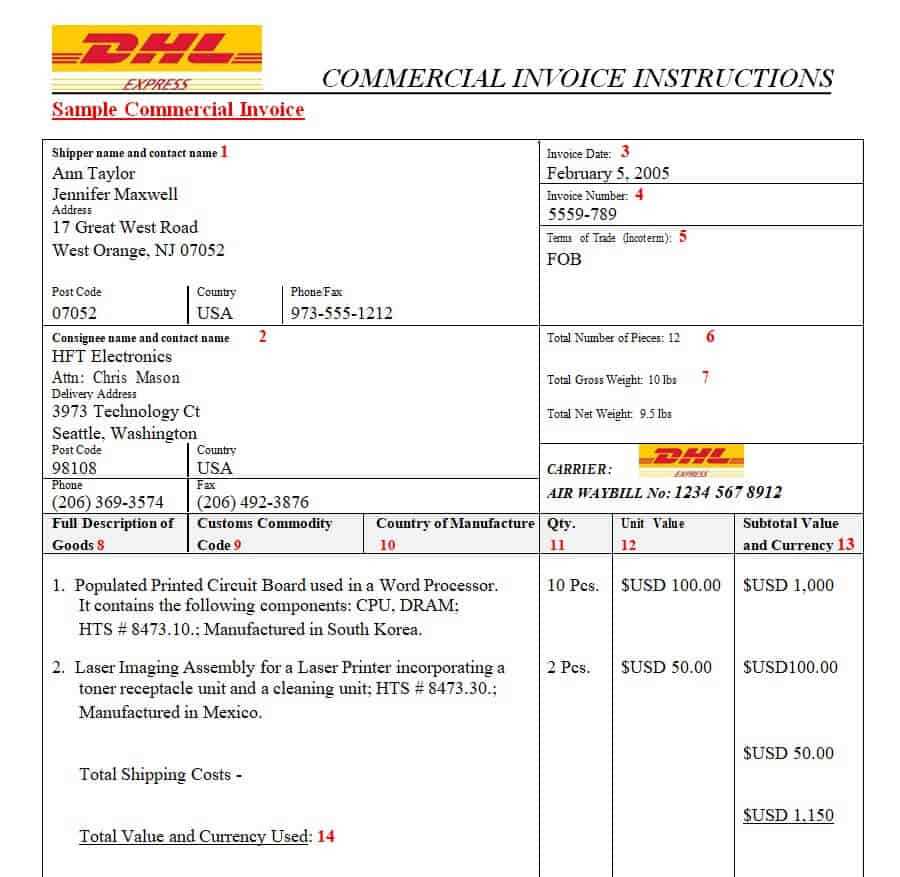 editable commercial invoice template excel