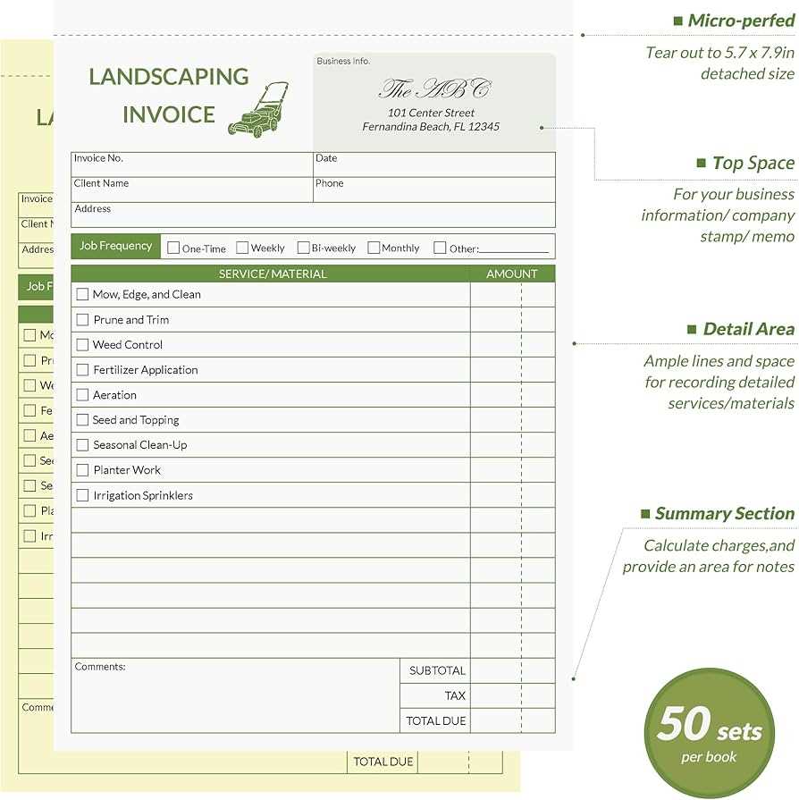lawn care invoice templates