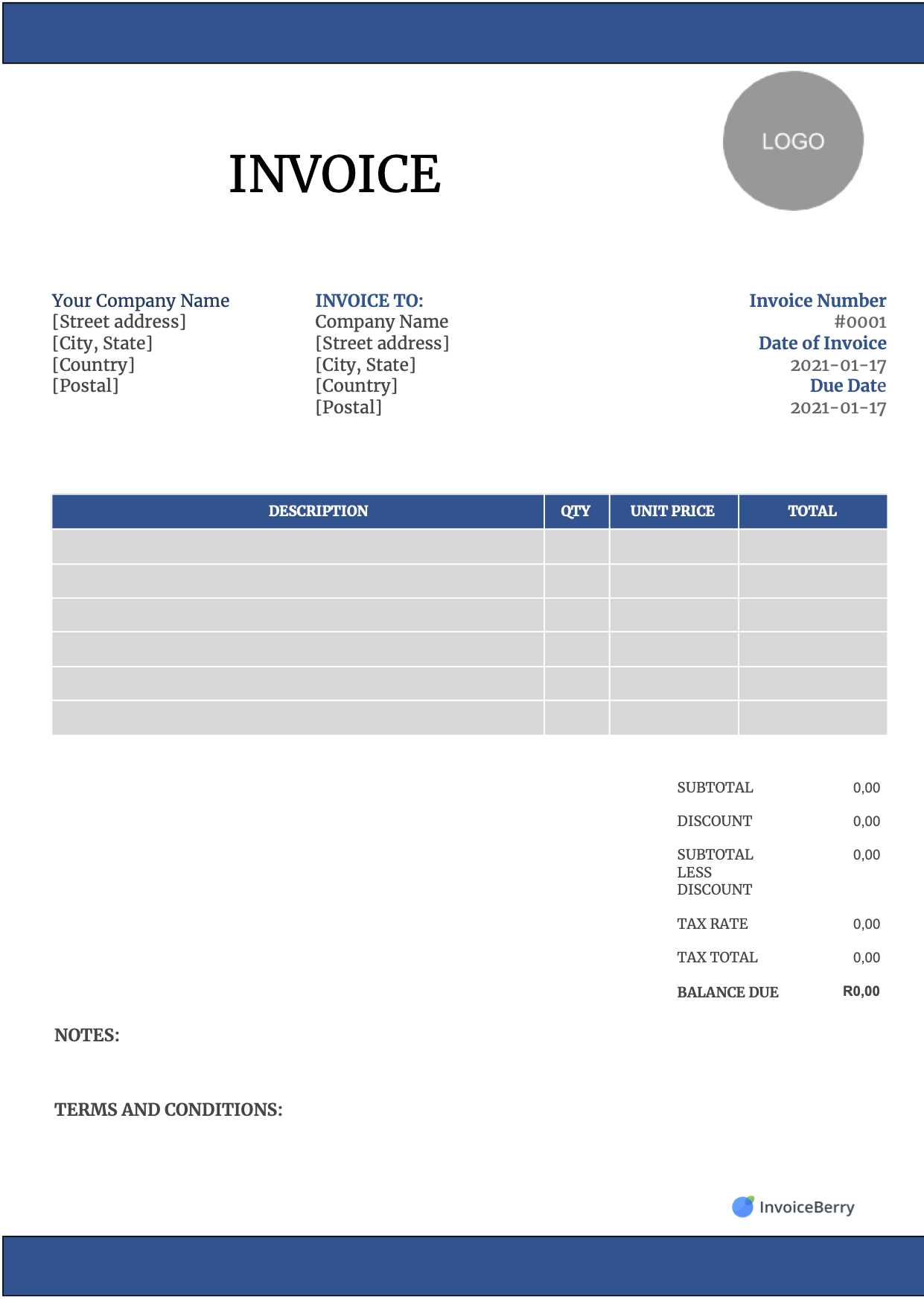 invoice editable template