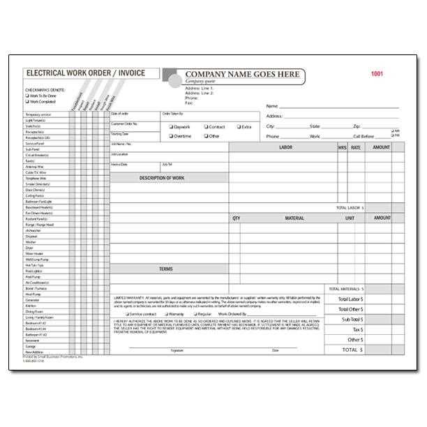 electrical invoice template pdf