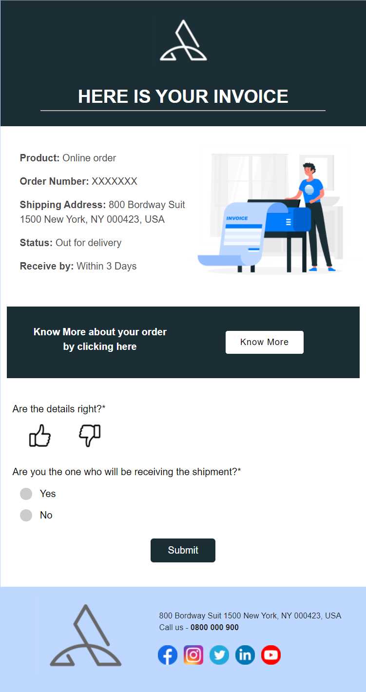 email invoice html template