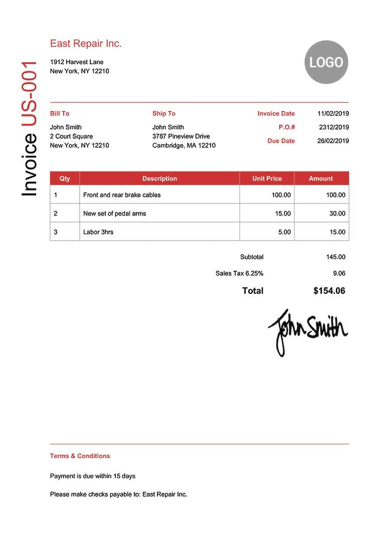 english invoice template