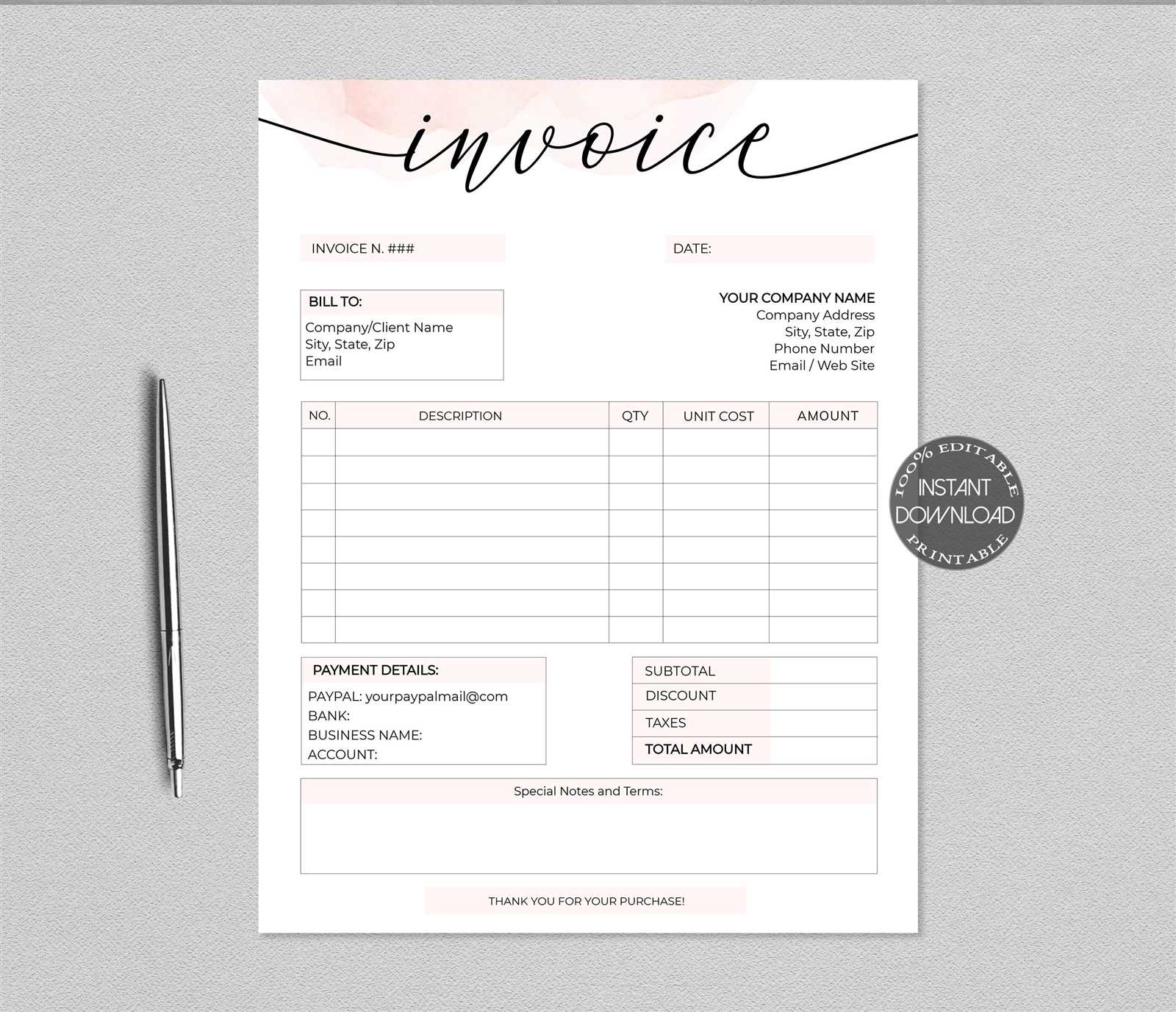 entertainment invoice template