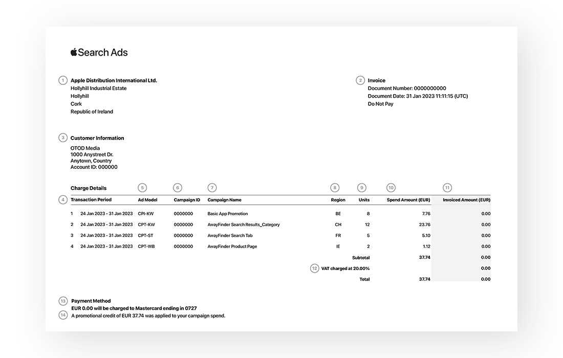 invoice template for apple pages