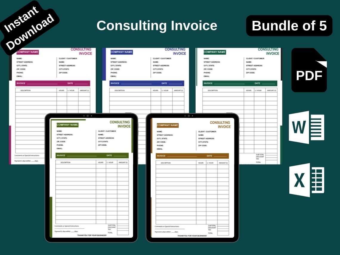 excel consulting invoice template