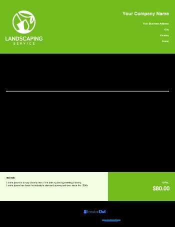 landscape invoice template