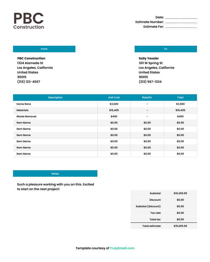 subcontractor invoice template
