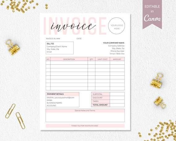 etsy invoice template