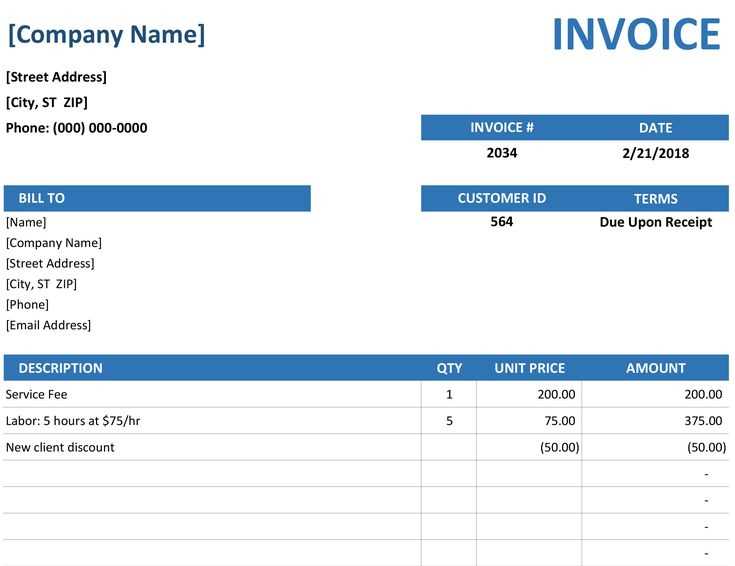microsoft office excel invoice template