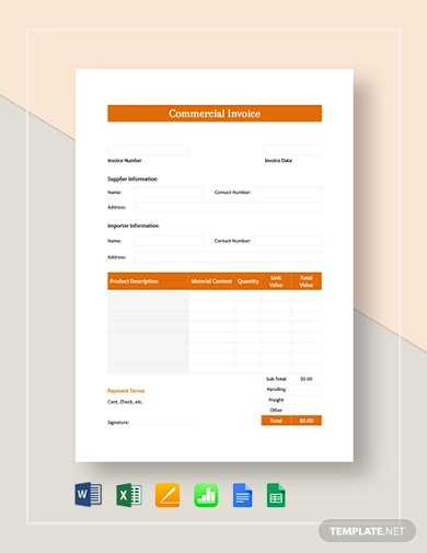 fedex commercial invoice template free