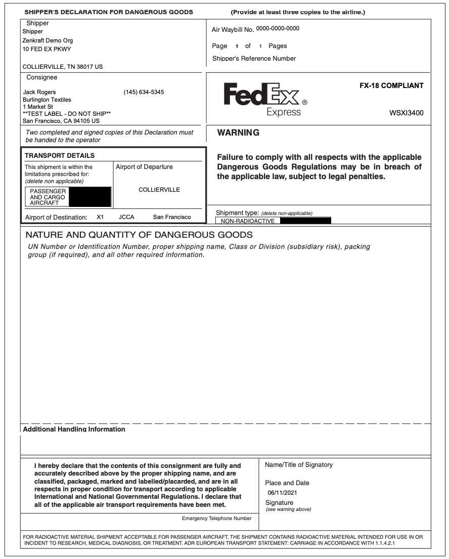 fedex customs invoice template