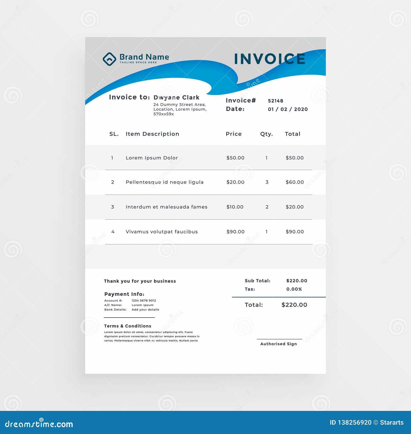 finance invoice template