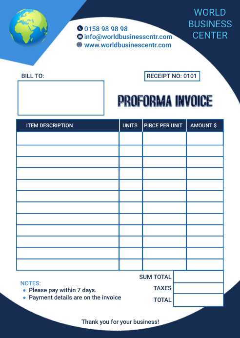 pro forma invoice template