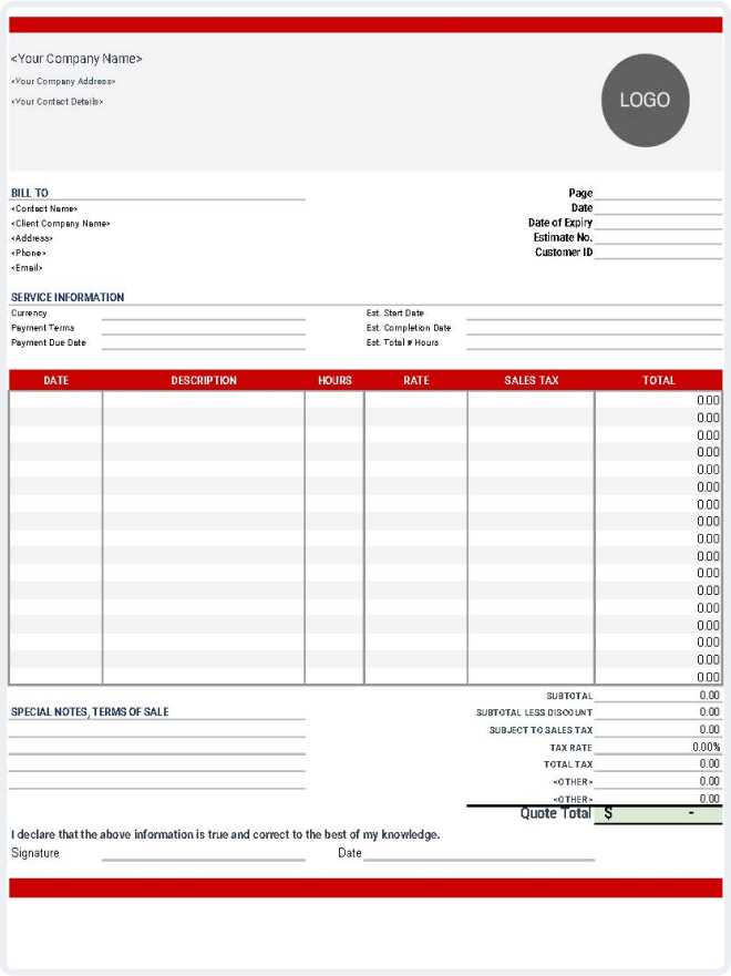 blank billing invoice template